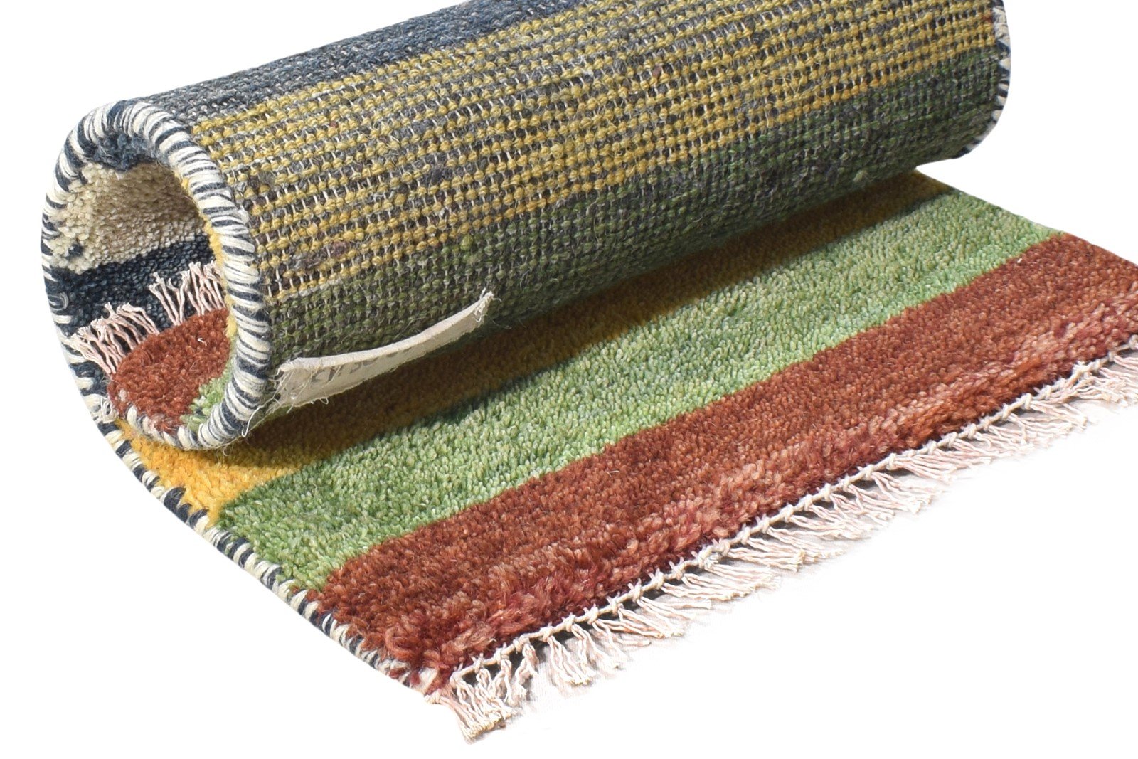 Hand Knotted Multi Color Wool Rug 1X2 Tribal Gabbeh Southwestern Small Carpet 7864509071509