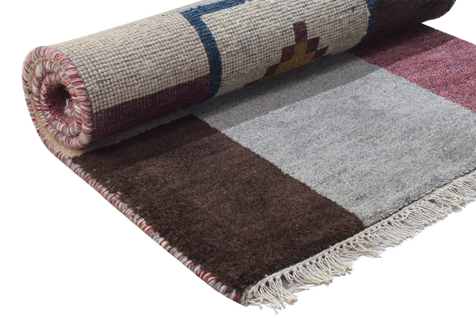 Hand Knotted Multi Color Wool Rug 2'6 X 5' Persien Gabbeh Tribal Small Carpet 7864316657813