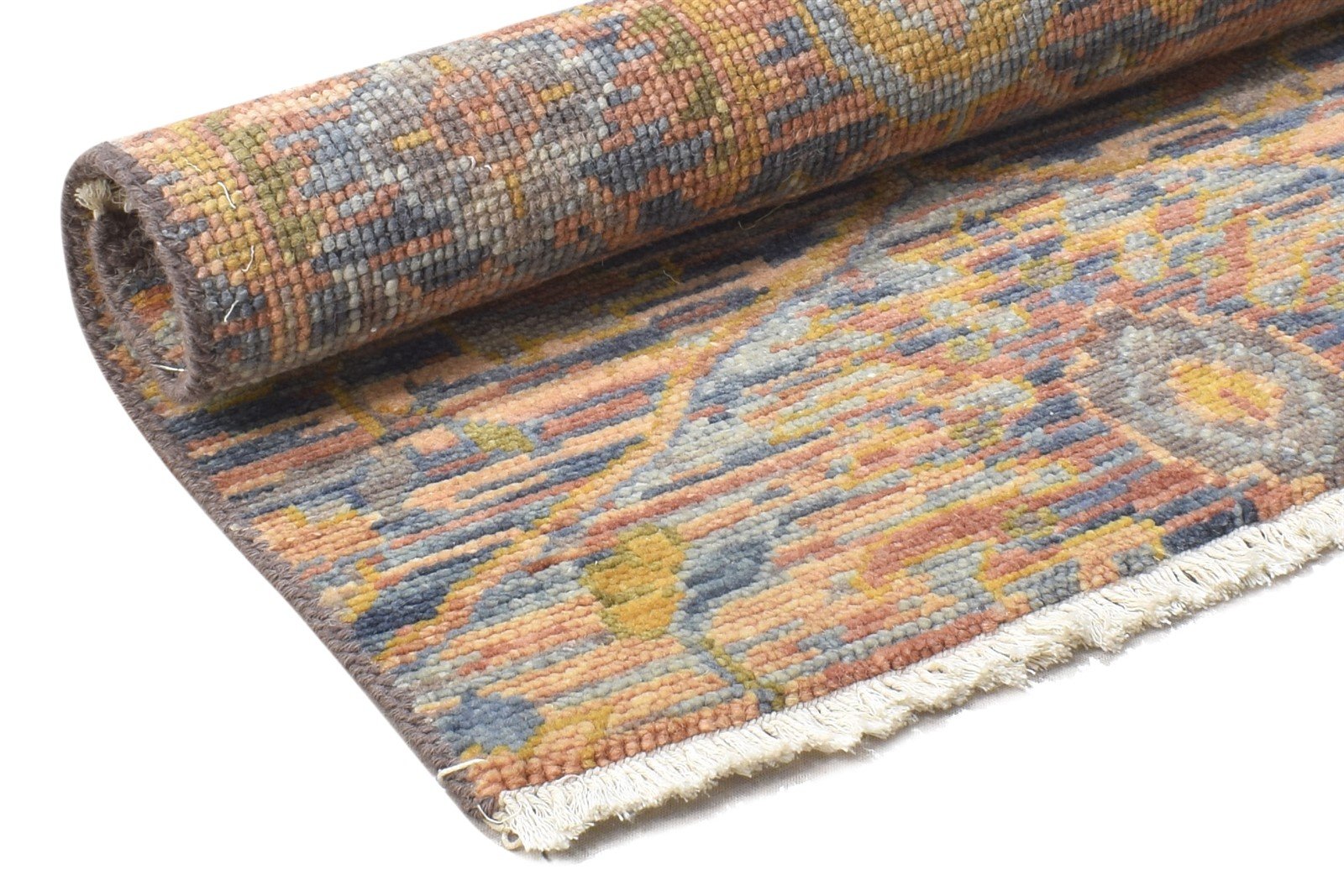 Merissa Hand Knotted Multi Color Wool Rug 2X2 Modern Heriz-Indian Oriental 7864120672405