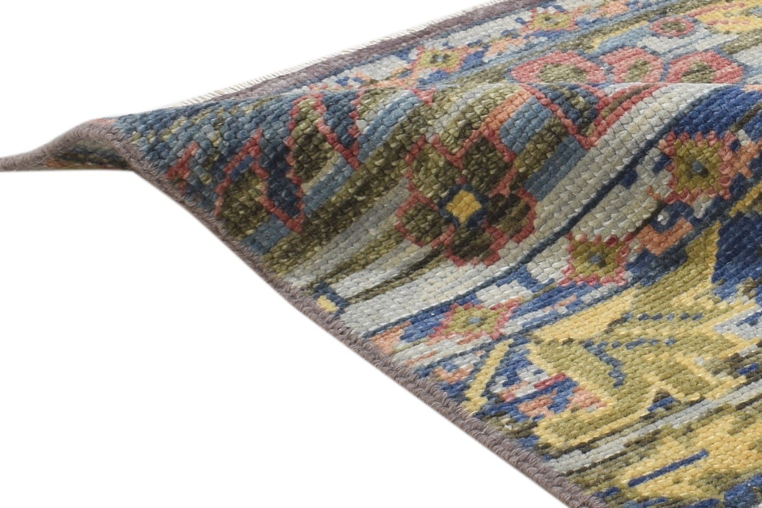 Hand Knotted Multi Color Wool Rug 2X2 Persian Heriz-Indian All-Over Small Carpet 7864844255381