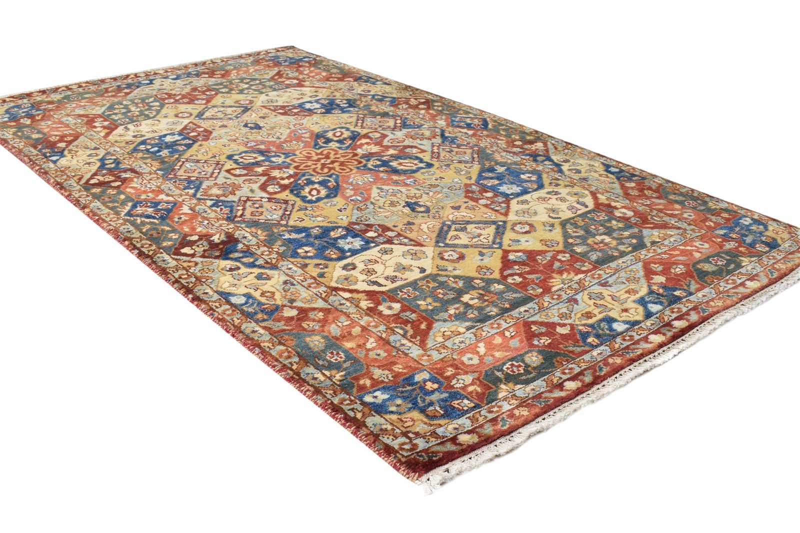 Hand Knotted Multi Color Wool Rug 3' X 5' Persian Agra Oriental Small Carpet 7864594792597