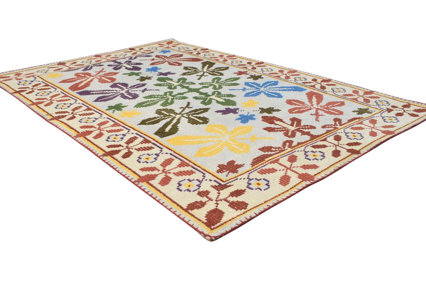 Hand Knotted Multi Color Wool Rug 4X6 Modern French Oriental Room Size Carpet 7864873812117