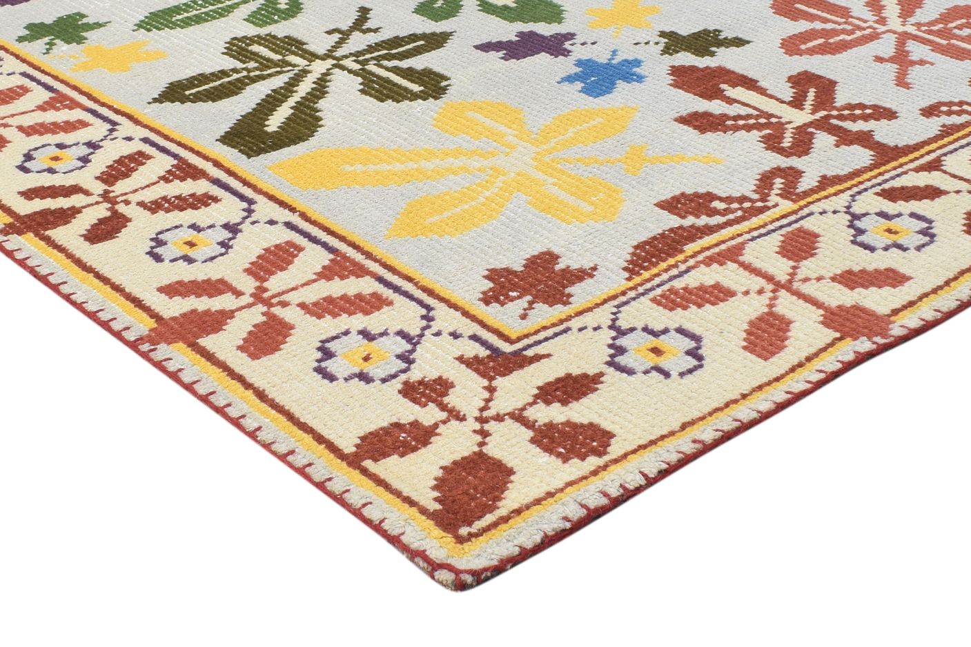Hand Knotted Multi Color Wool Rug 4X6 Modern French Oriental Room Size Carpet 7864873812117