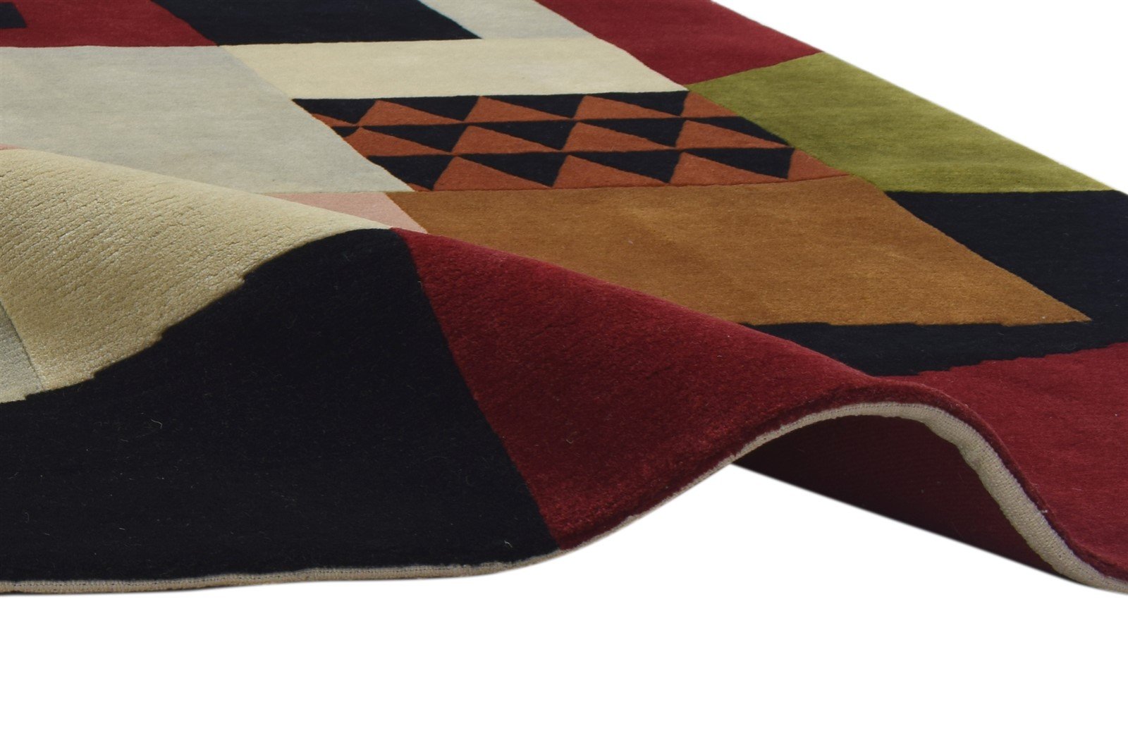Hand Knotted Multi Color Wool Rug 5X7 Modern Indian Abstract Room Size Carpet 7864091934869
