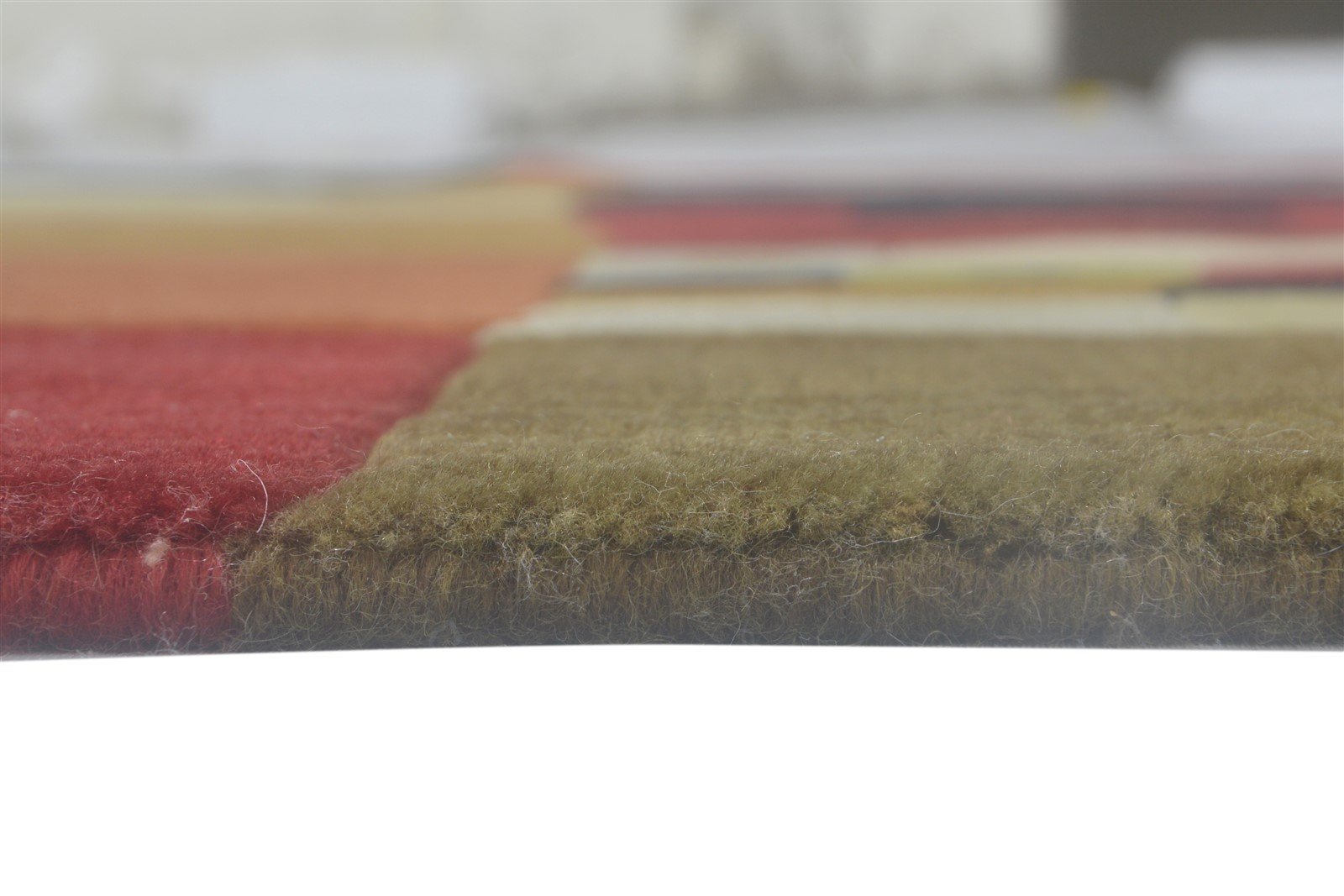 Hand Knotted Multi Color Wool Rug 5X7 Modern Indian Abstract Room Size Carpet 7864091934869