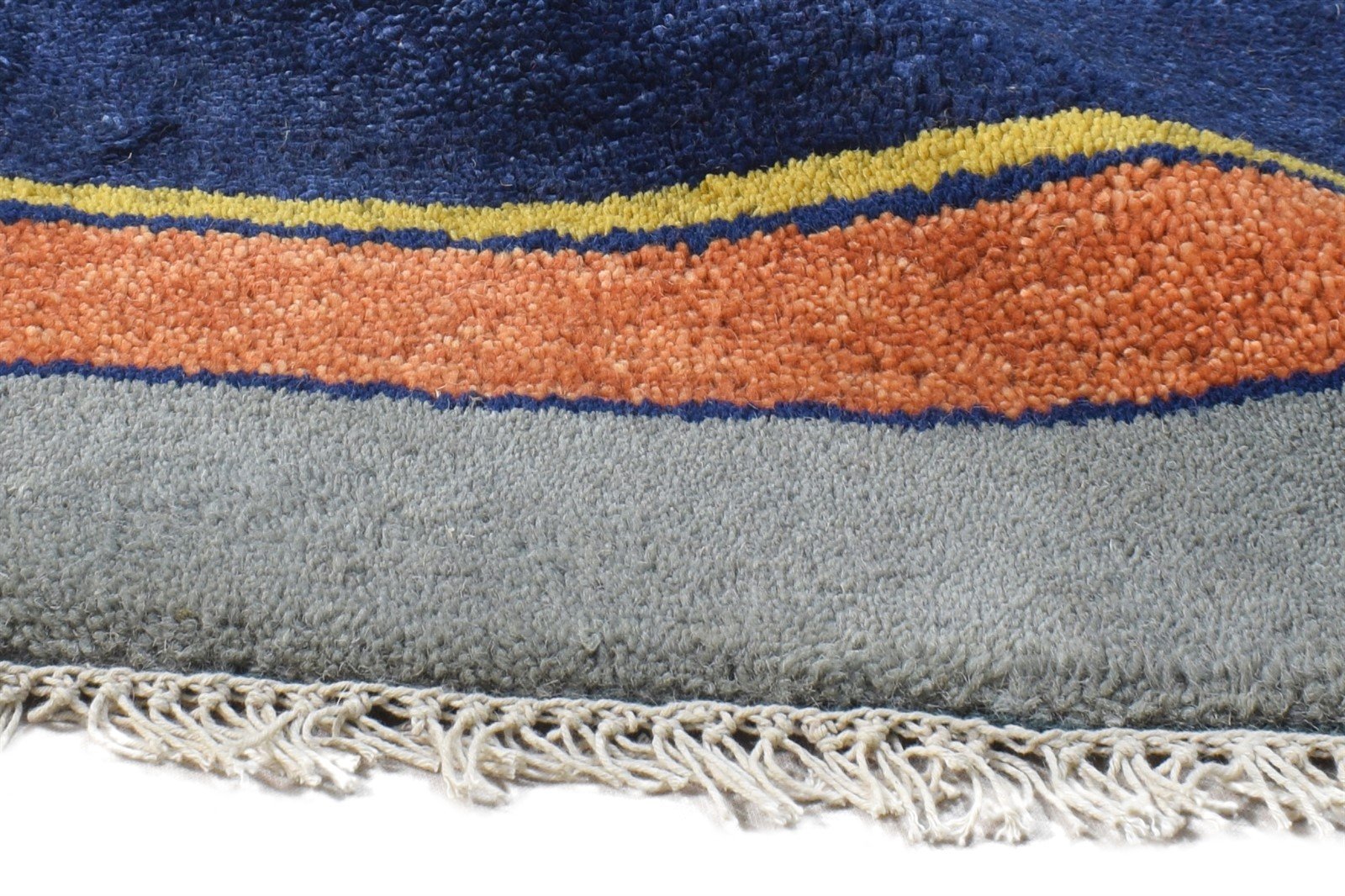 Hand Knotted Navy Blue Wool Rug 1X2 Southwestern American Tribal Small Carpet 7865057804437