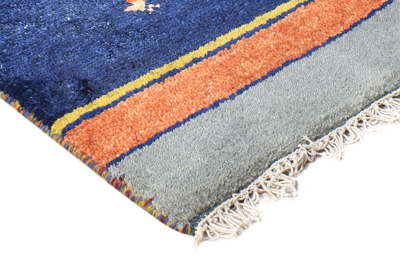 Hand Knotted Navy Blue Wool Rug 1X2 Southwestern American Tribal Small Carpet 7865057804437