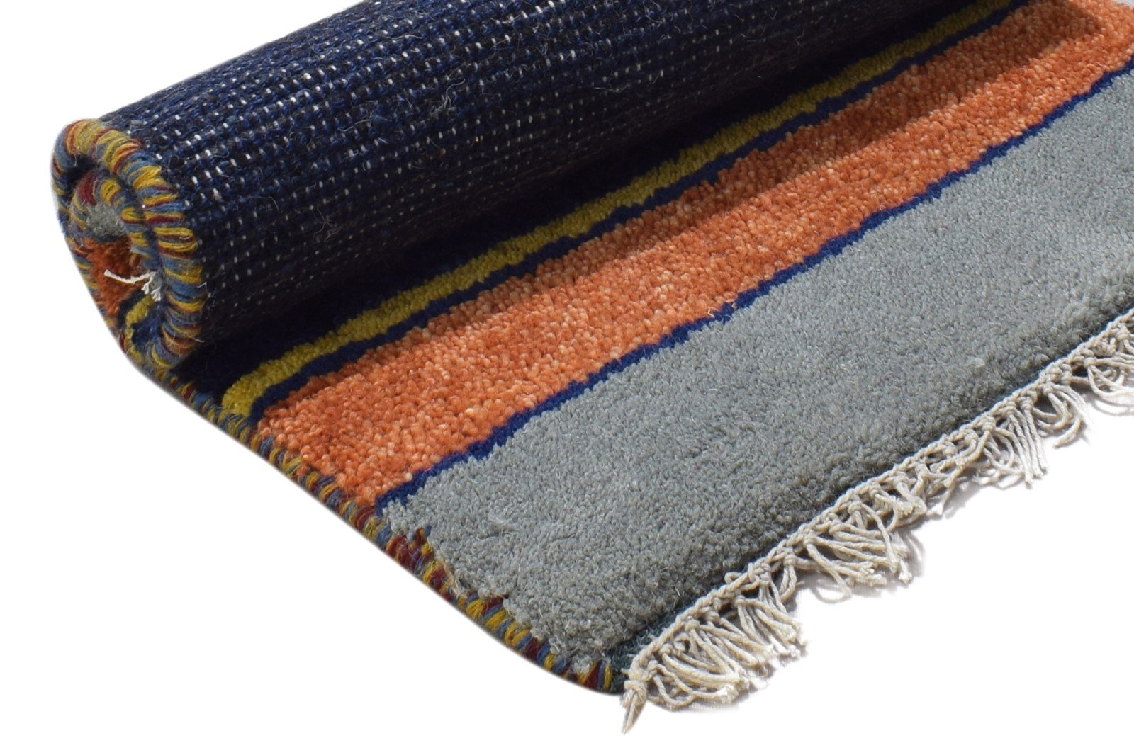 Hand Knotted Navy Blue Wool Rug 1X2 Southwestern American Tribal Small Carpet 7865057804437