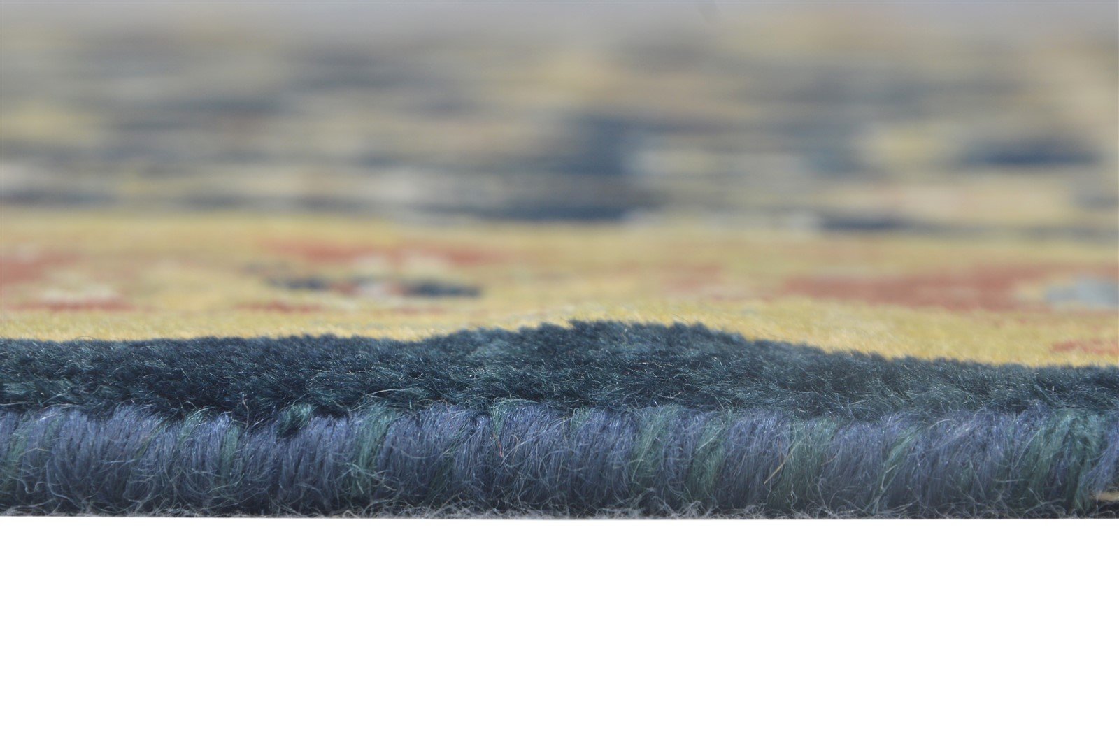 Hand Knotted Navy Blue Wool Rug 4' X 6' Persien Kashan Oriental Room Size Carpet 7865108332693