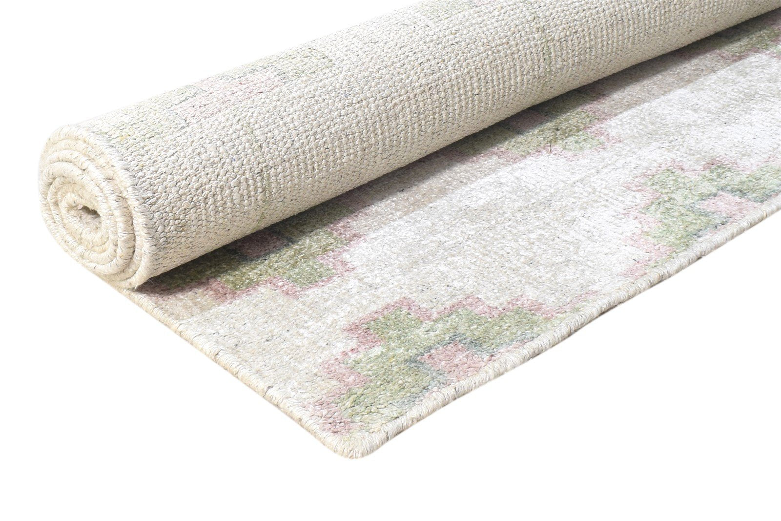 Hand Knotted Off-White Silk Rug 5' X 7' Modern Moroccan Chevron Room Size Carpet 7864417353877