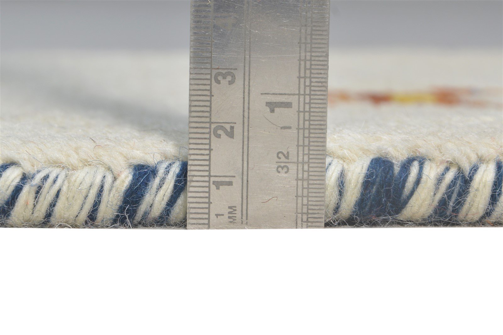 Hand Knotted Off-White Wool Rug 1' X 2' Persian Southwestern Tribal Small Carpet 7865185566869