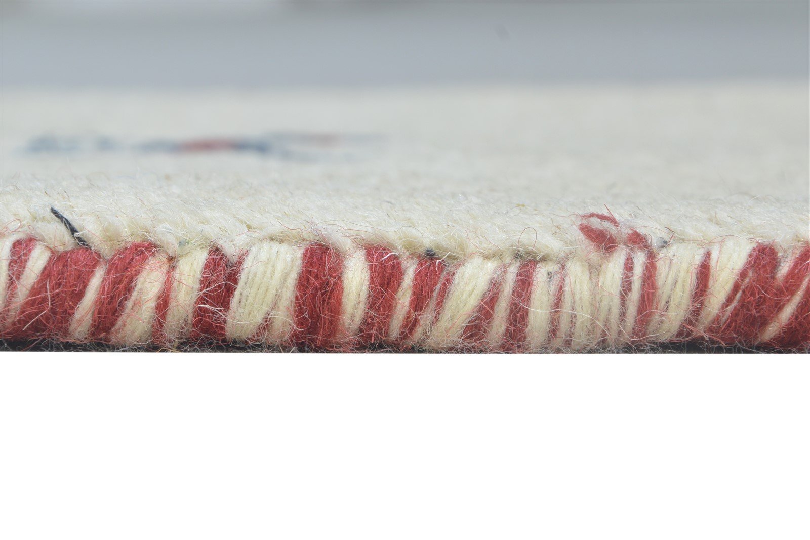 Hand Knotted Off-White Wool Rug 1' X 2' Southwestern Gabbeh Tribal Small Carpet 7865099616405