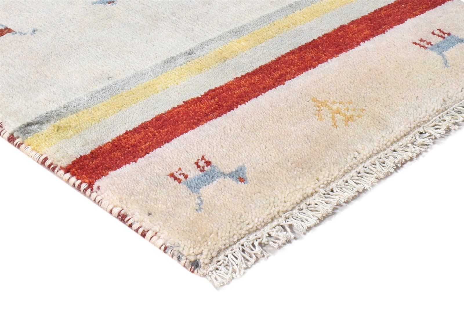 Bev Hand Knotted Off-White Wool Rug 2X3 Southwestern American Tribal 7865052332181