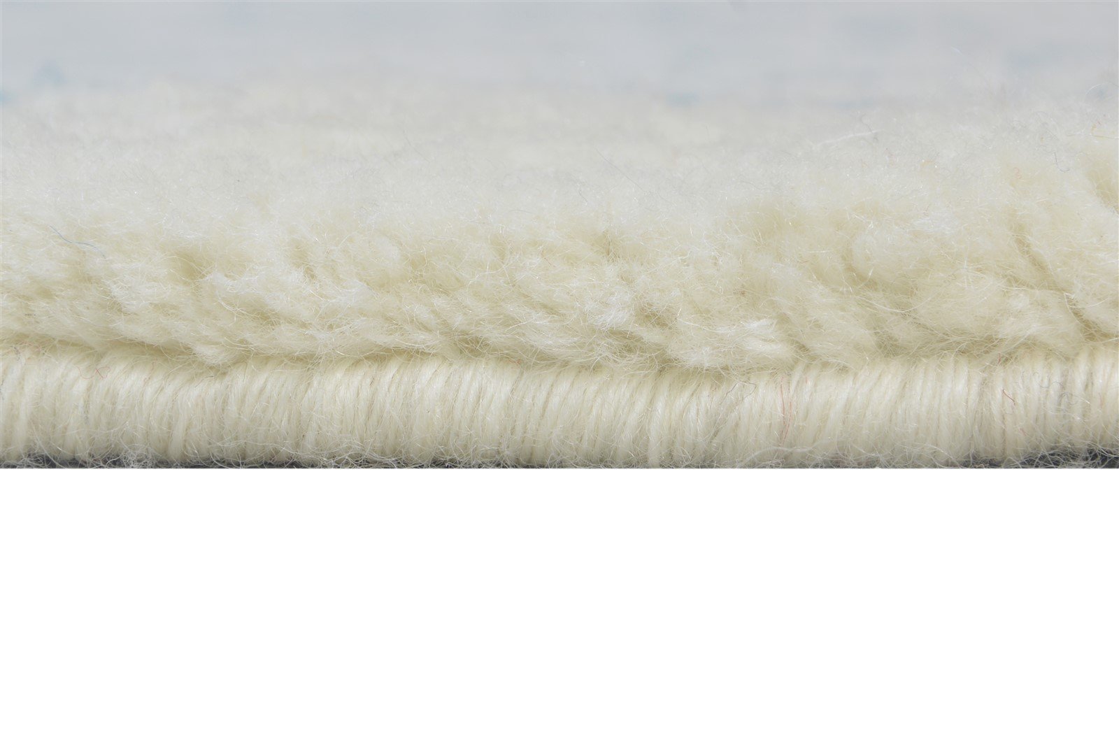 Hand Knotted Off-White Wool Rug 5' X 5' Shag Moroccan Diamond Room Size Round 7864885706901