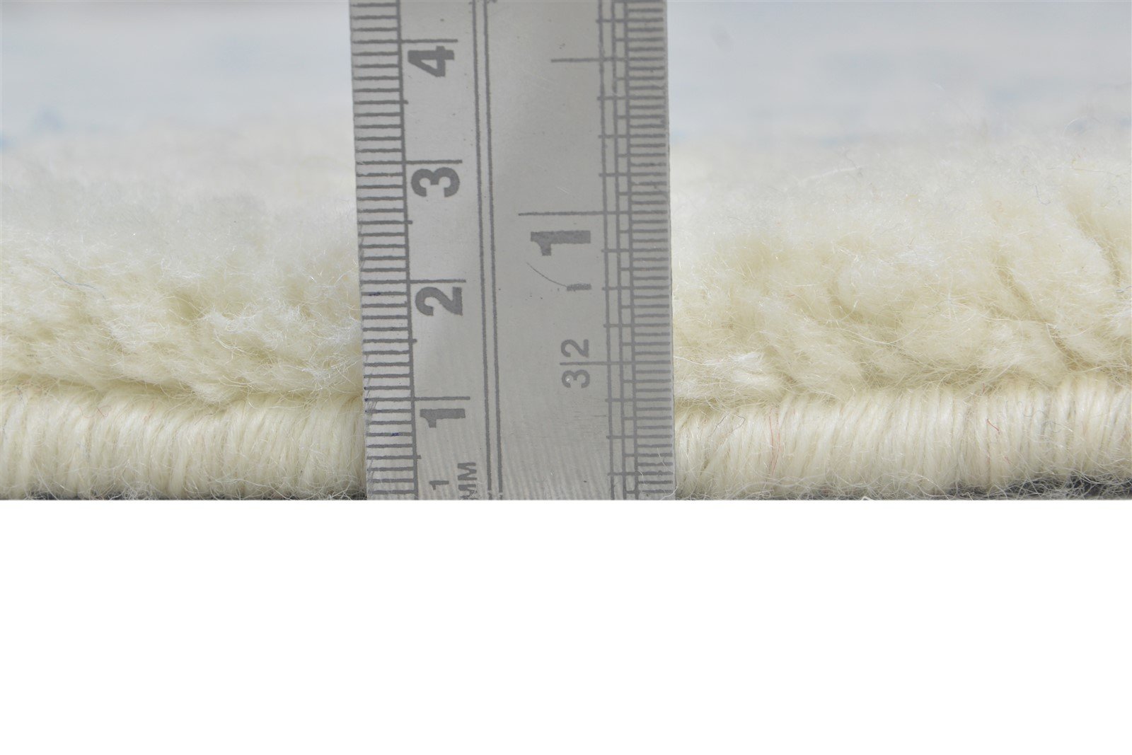 Hand Knotted Off-White Wool Rug 5' X 5' Shag Moroccan Diamond Room Size Round 7864885706901