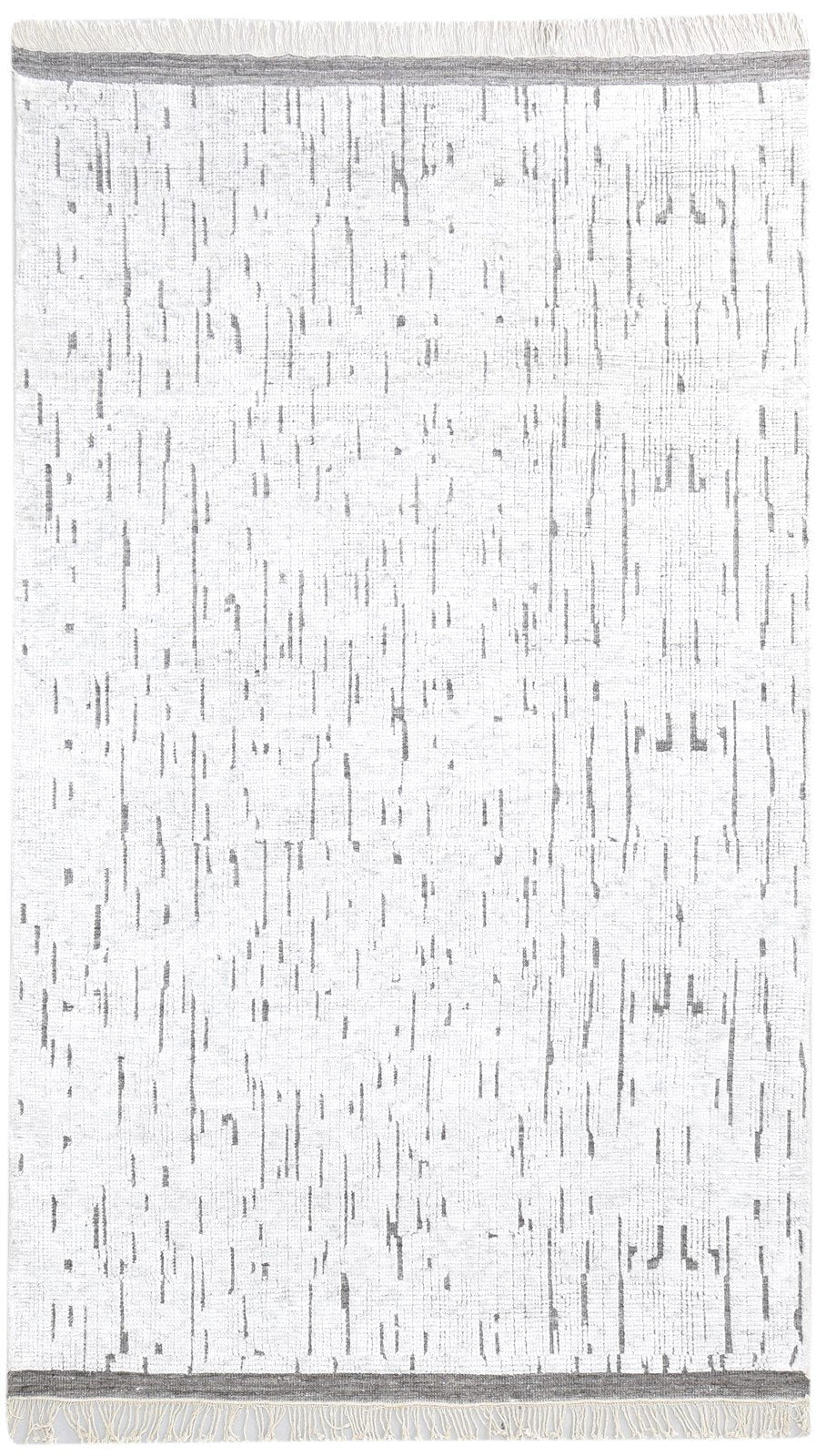 Hand Knotted Off-White Wool Rug 5X8 Modern Scandinavian Abstract Room Size 7865011437717