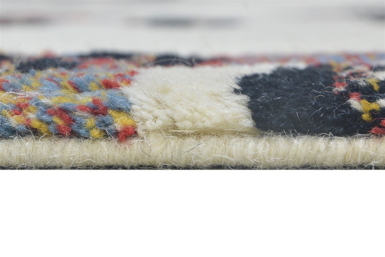 Hand Knotted Off-White Wool Rug 6X8 Modern Scandinavian Abstract Room Size 7864897994901