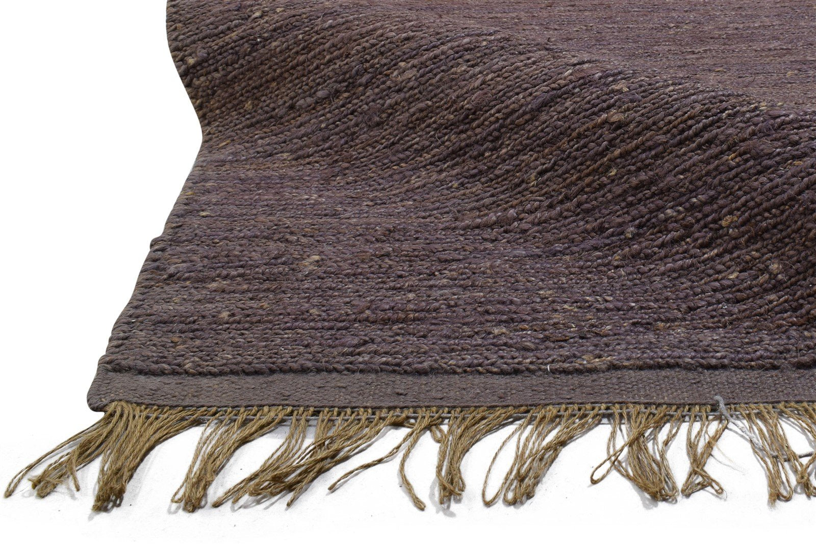 Hand Knotted Purple Jute Rug 5' X 8' Modern Scandinavian Solid Room Size Carpet 7860699299989