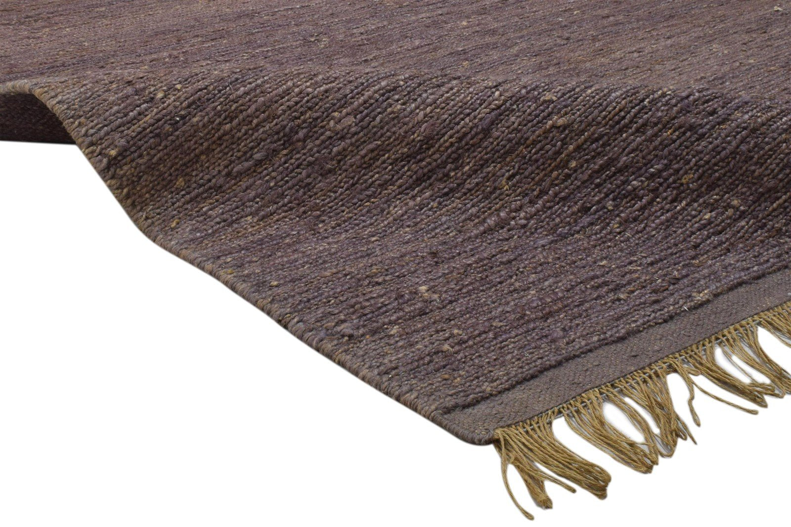 Hand Knotted Purple Jute Rug 5' X 8' Modern Scandinavian Solid Room Size Carpet 7860699299989