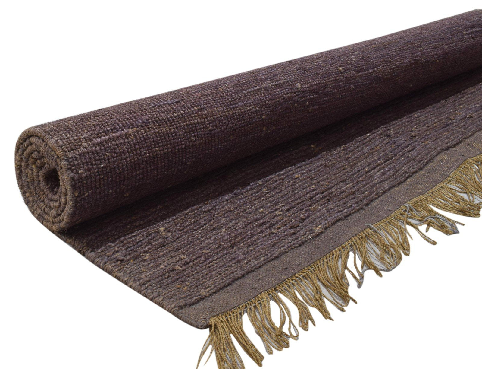 Hand Knotted Purple Jute Rug 5' X 8' Modern Scandinavian Solid Room Size Carpet 7860699299989