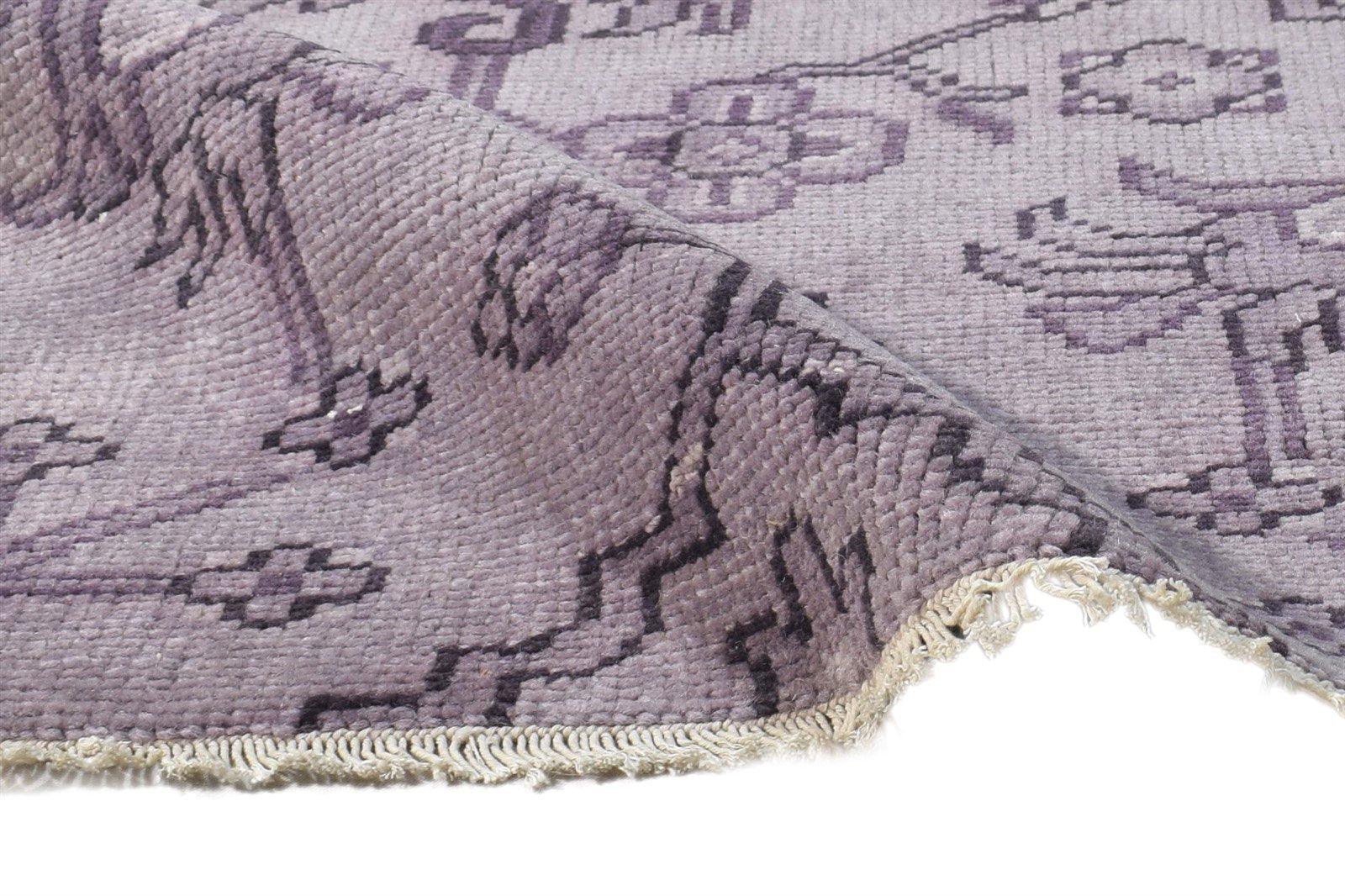 Hand Knotted Purple Wool Rug 2' X 2' Persian Oushak Oriental Small Carpet 7864926208149
