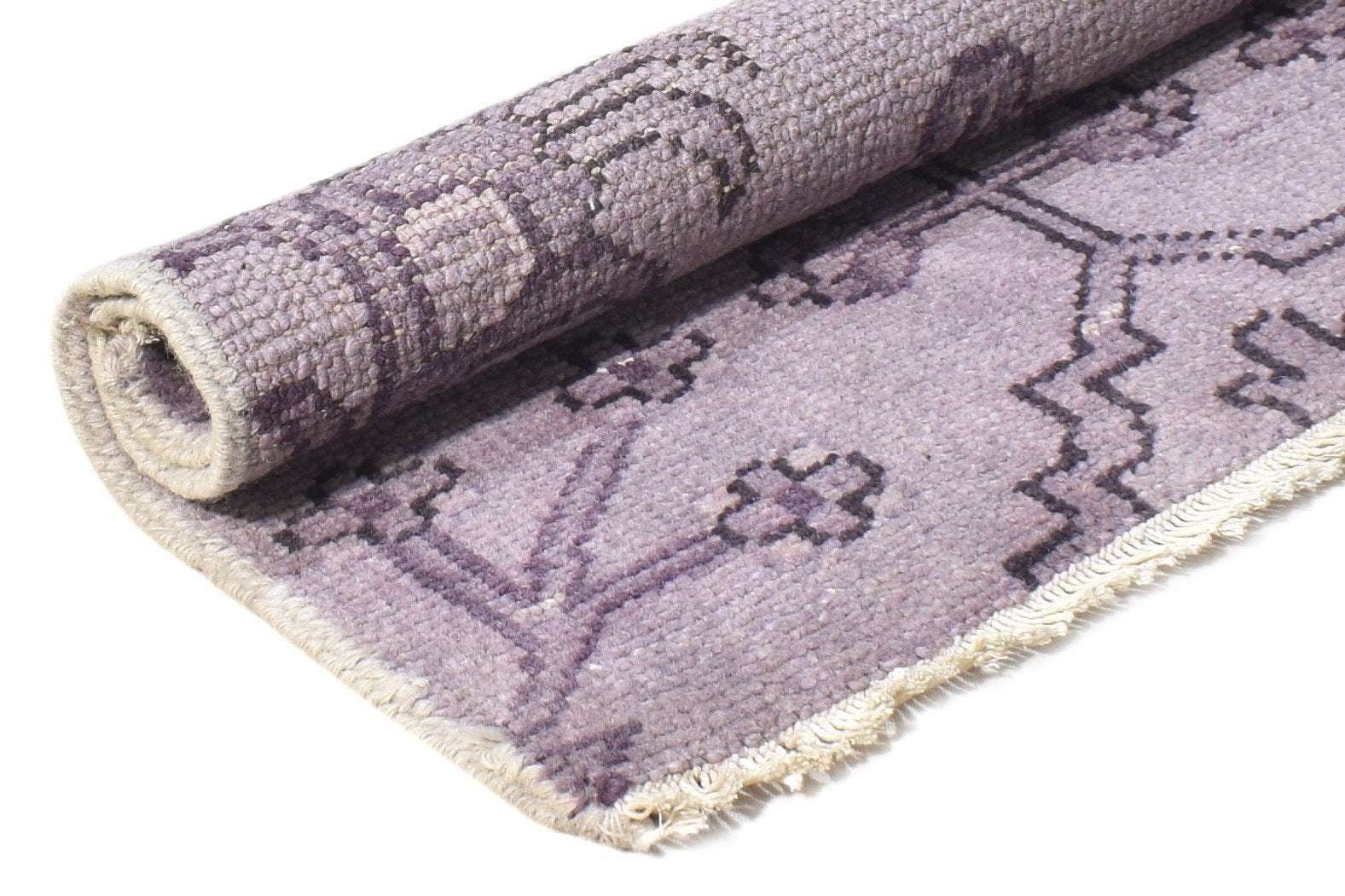 Hand Knotted Purple Wool Rug 2' X 2' Persian Oushak Oriental Small Carpet 7864926208149