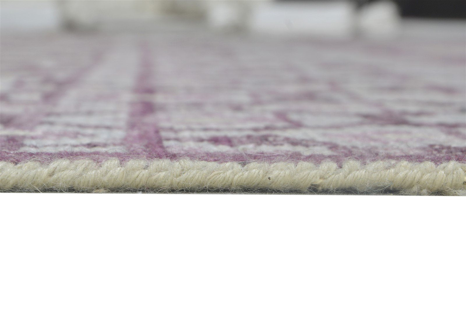 Hand Knotted Purple Wool Rug 8' X 10' Modern Moroccan Floral Large Carpet 7864167366805