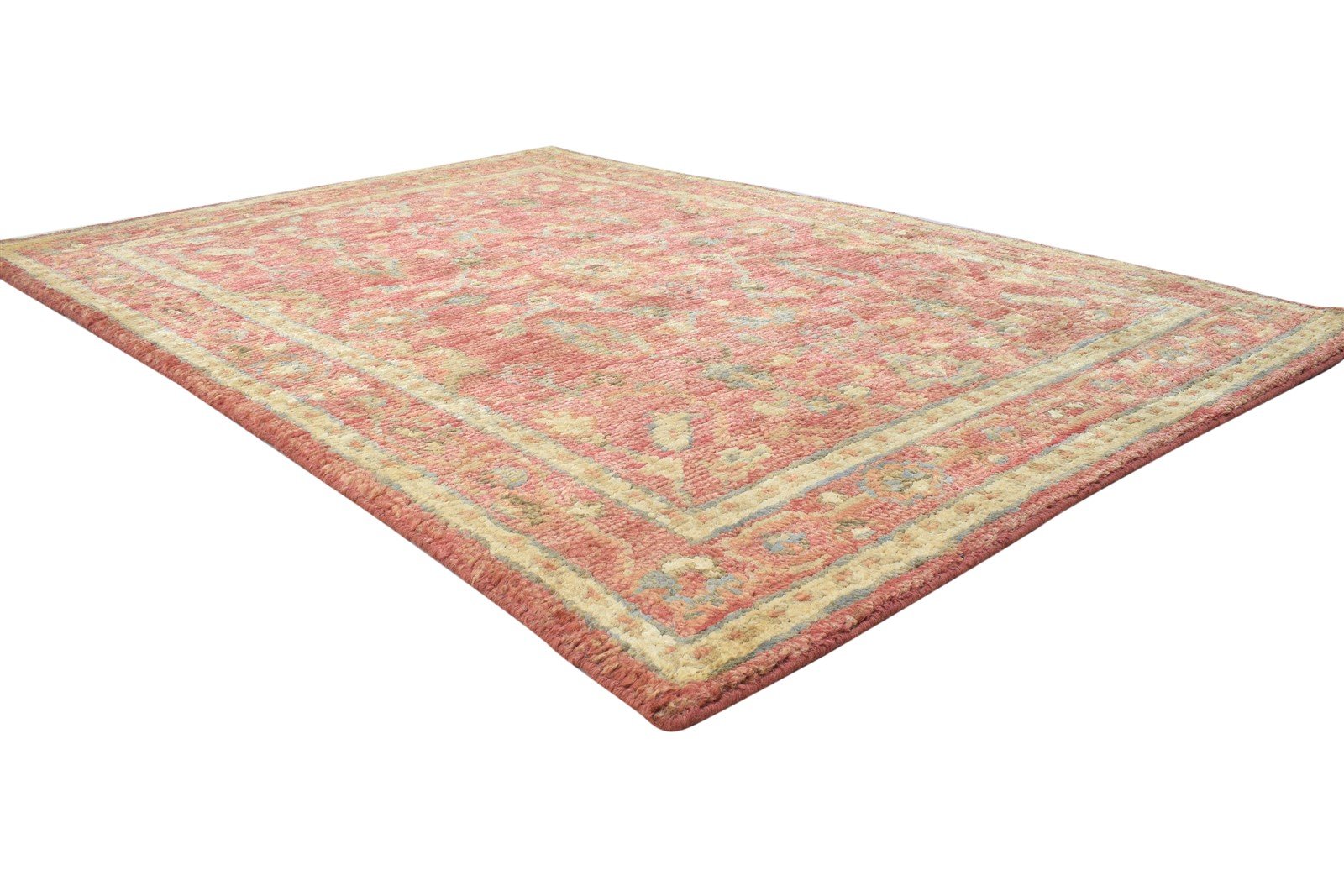 Hand Knotted Red Jute Rug 5X8 Persian Sarouk-Indian Oriental Room Size Carpet 7864404541589