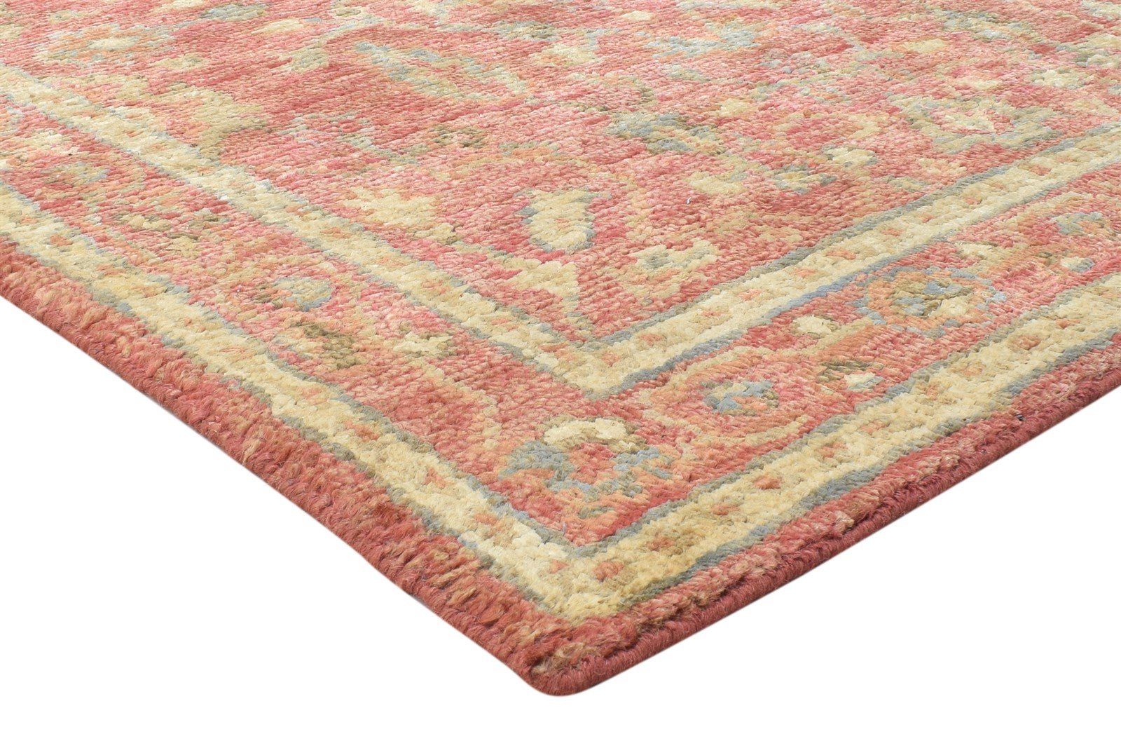 Hand Knotted Red Jute Rug 5X8 Persian Sarouk-Indian Oriental Room Size Carpet 7864404541589