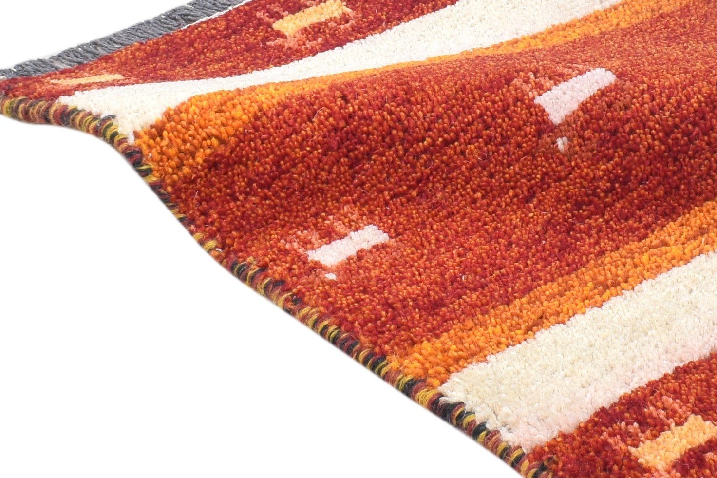 Hand Knotted Red Wool Rug 1' X 2' Tribal Southwestern Striped Small Carpet 7865184813205