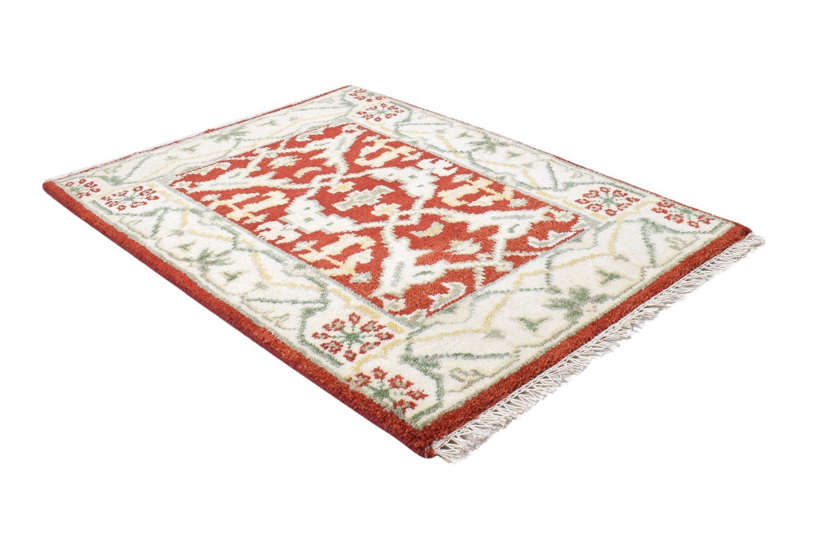 Hand Knotted Red Wool Rug 2' X 3' Persian Oushak Oriental Small Carpet 7864191549589