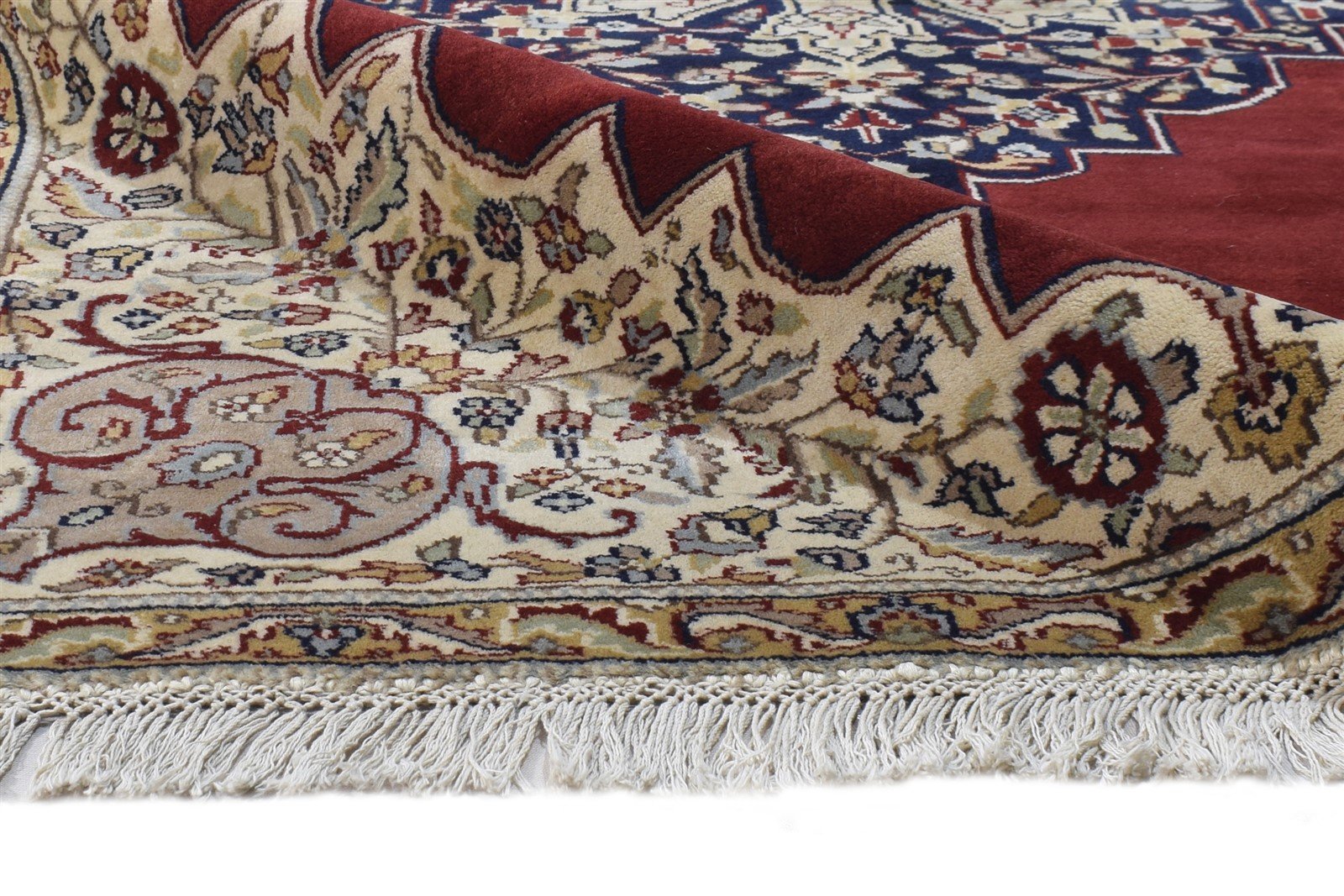 Hand Knotted Red Wool Rug 4' X 6' Persian Agra Medallion Room Size Carpet 7864679530645