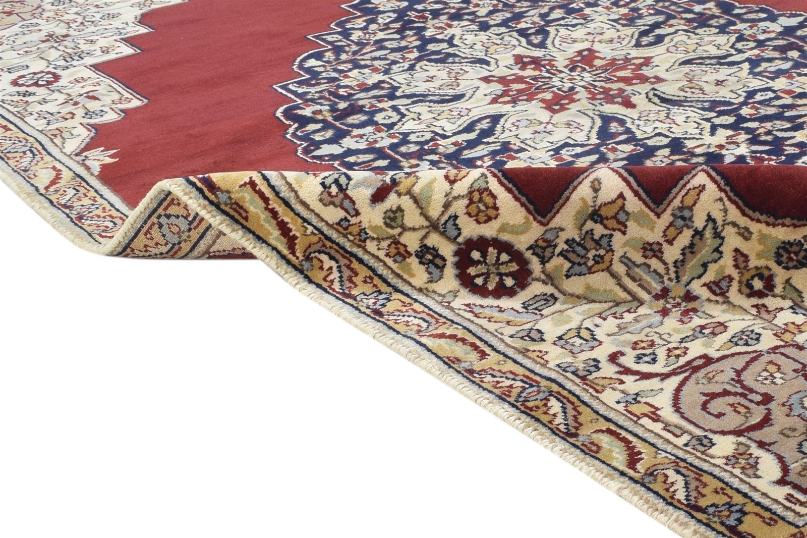 Hand Knotted Red Wool Rug 4' X 6' Persian Agra Medallion Room Size Carpet 7864679530645