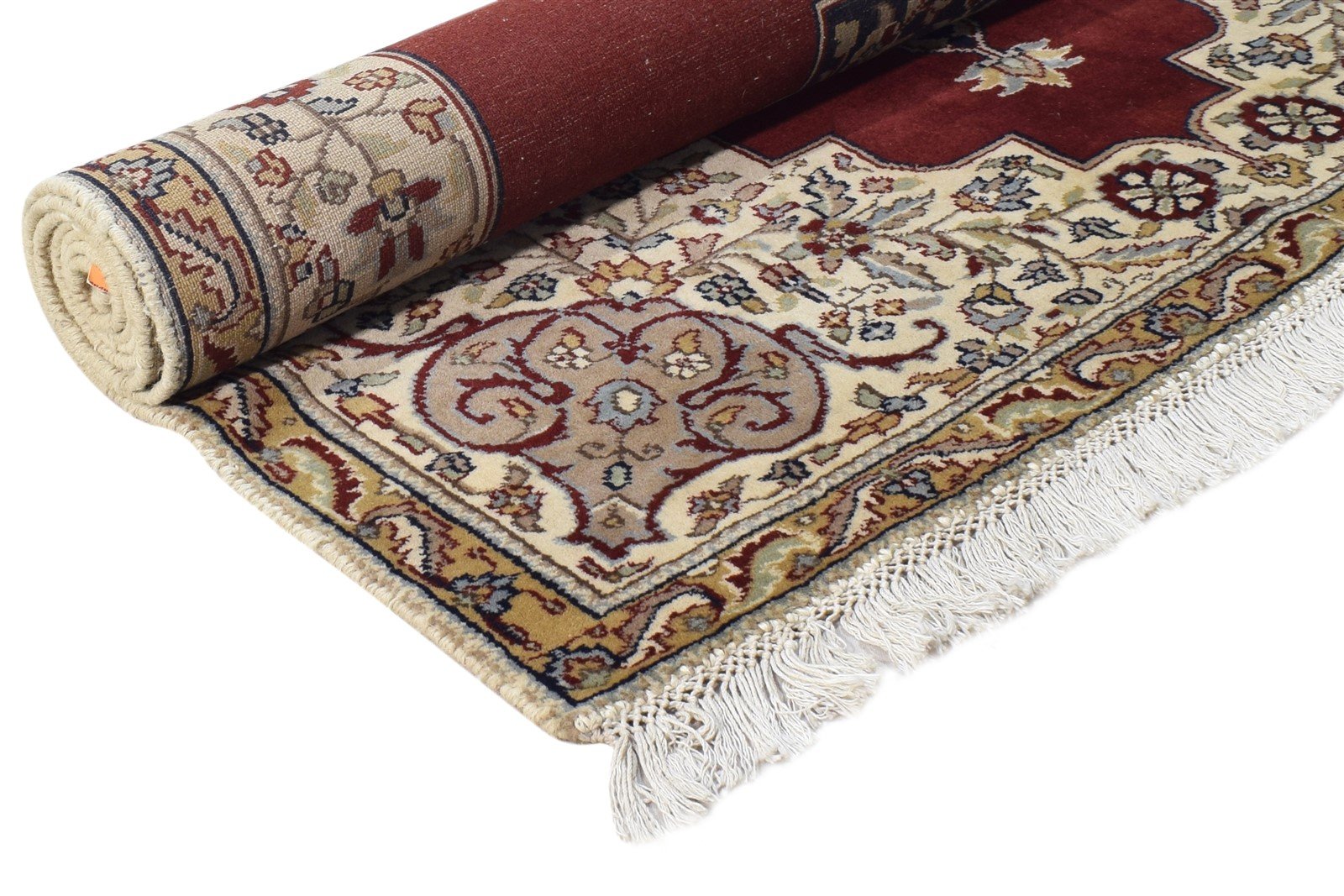 Hand Knotted Red Wool Rug 4' X 6' Persian Agra Medallion Room Size Carpet 7864679530645