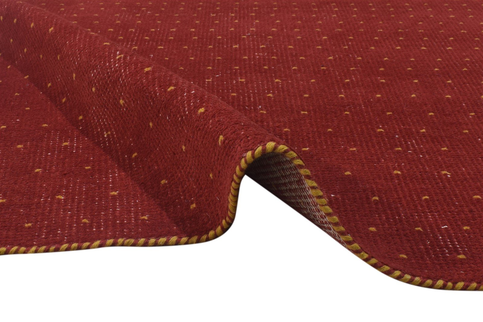 Hand Knotted Red Wool Rug 4' X 6' Persian Gabbeh Polka Dots Room Size Carpet 7864872140949