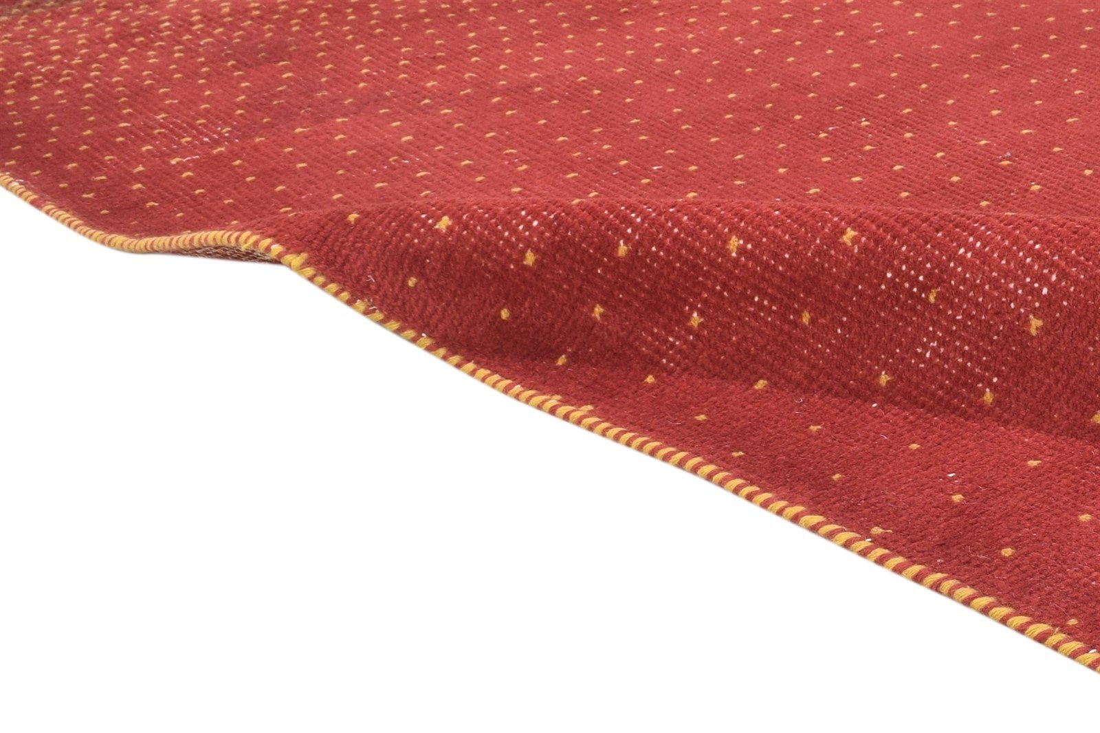 Hand Knotted Red Wool Rug 4' X 6' Persian Gabbeh Polka Dots Room Size Carpet 7864872140949