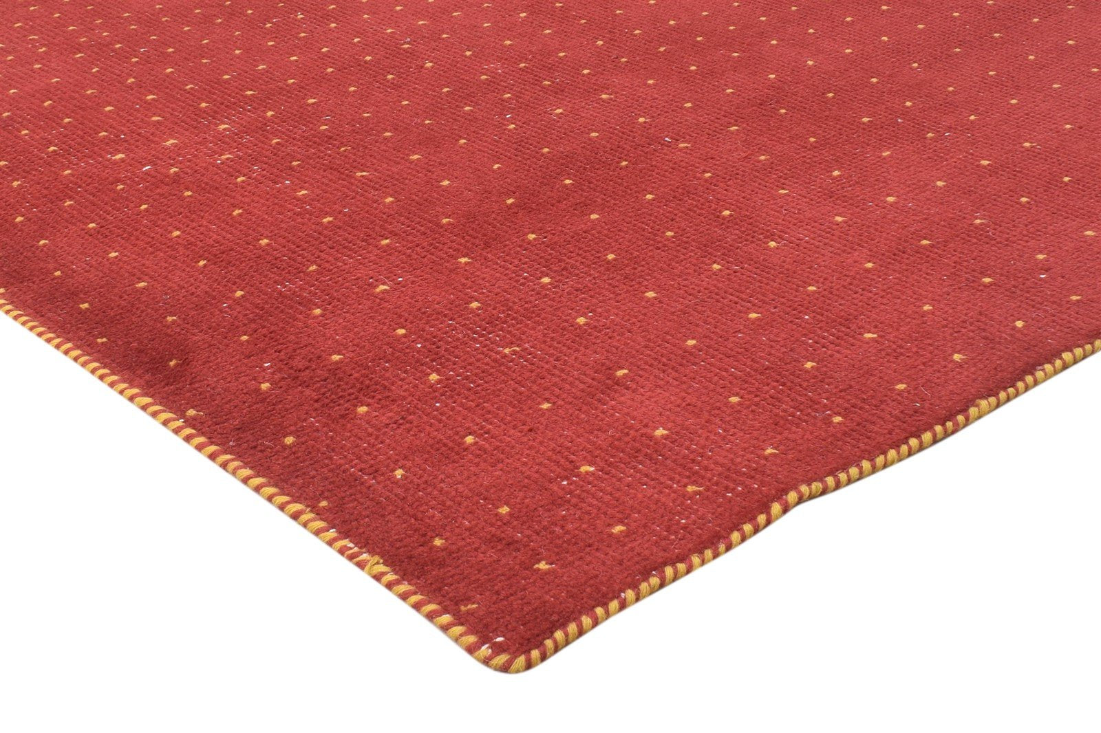 Hand Knotted Red Wool Rug 4' X 6' Persian Gabbeh Polka Dots Room Size Carpet 7864872140949