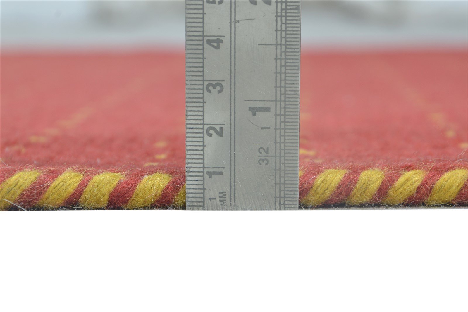 Hand Knotted Red Wool Rug 4' X 6' Persian Gabbeh Polka Dots Room Size Carpet 7864872140949
