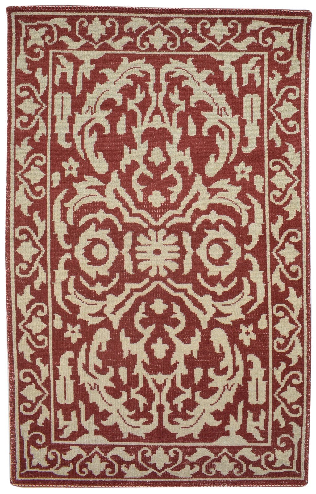 Hand Knotted Red Wool Rug 5' X 8' Persian Oushak Oriental Room Size Carpet 7864088920213