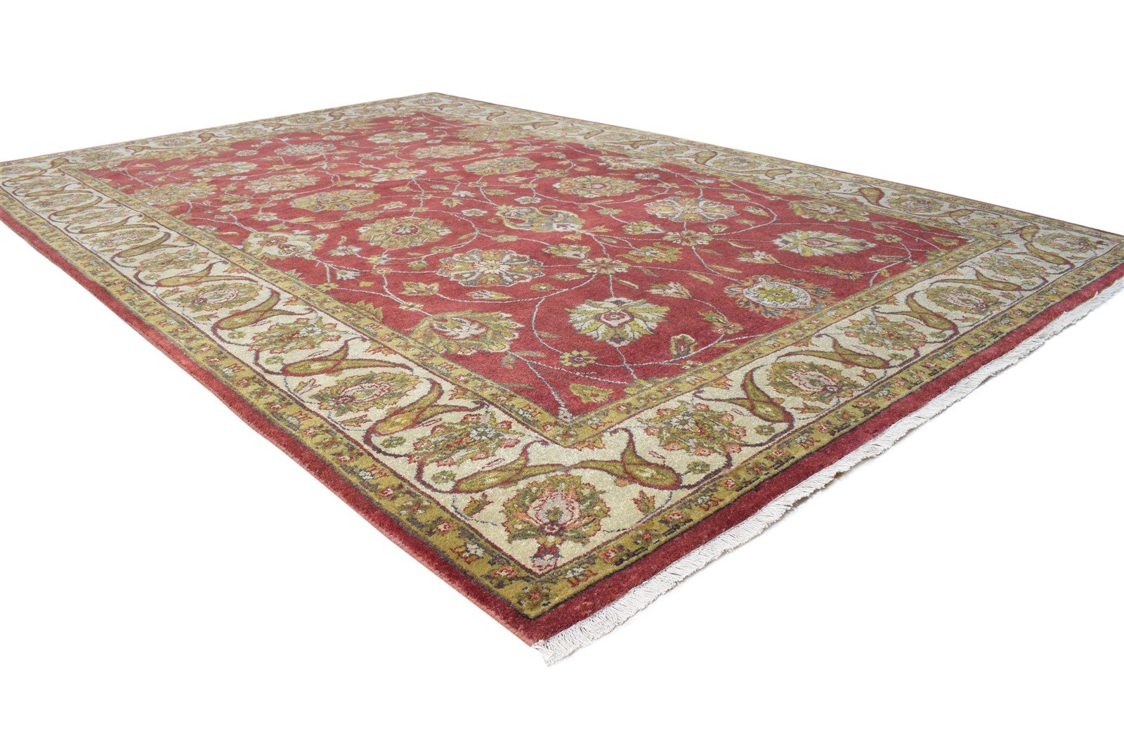 Hand Knotted Red Wool Rug 6' X 9' Persian Kashan Oriental Large Carpet 7865000099989