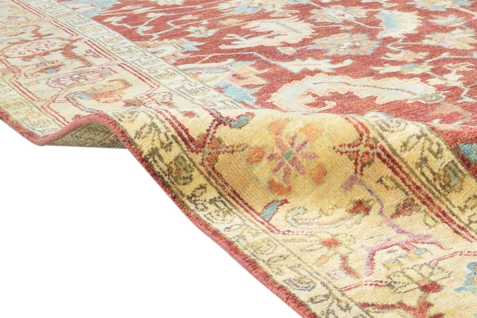 Hand Knotted Red Wool Rug 6' X 9' Persian Mughal Oriental Room Size Carpet 7865000394901