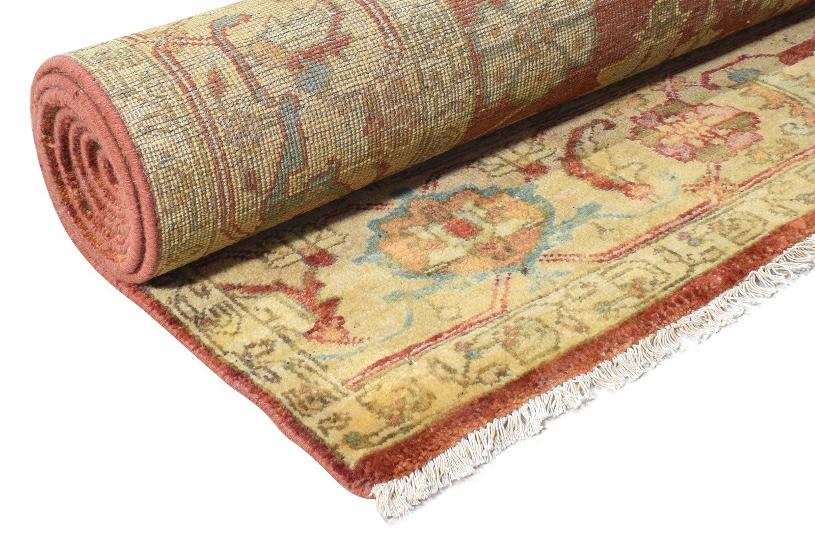 Hand Knotted Red Wool Rug 6' X 9' Persian Mughal Oriental Room Size Carpet 7865000394901