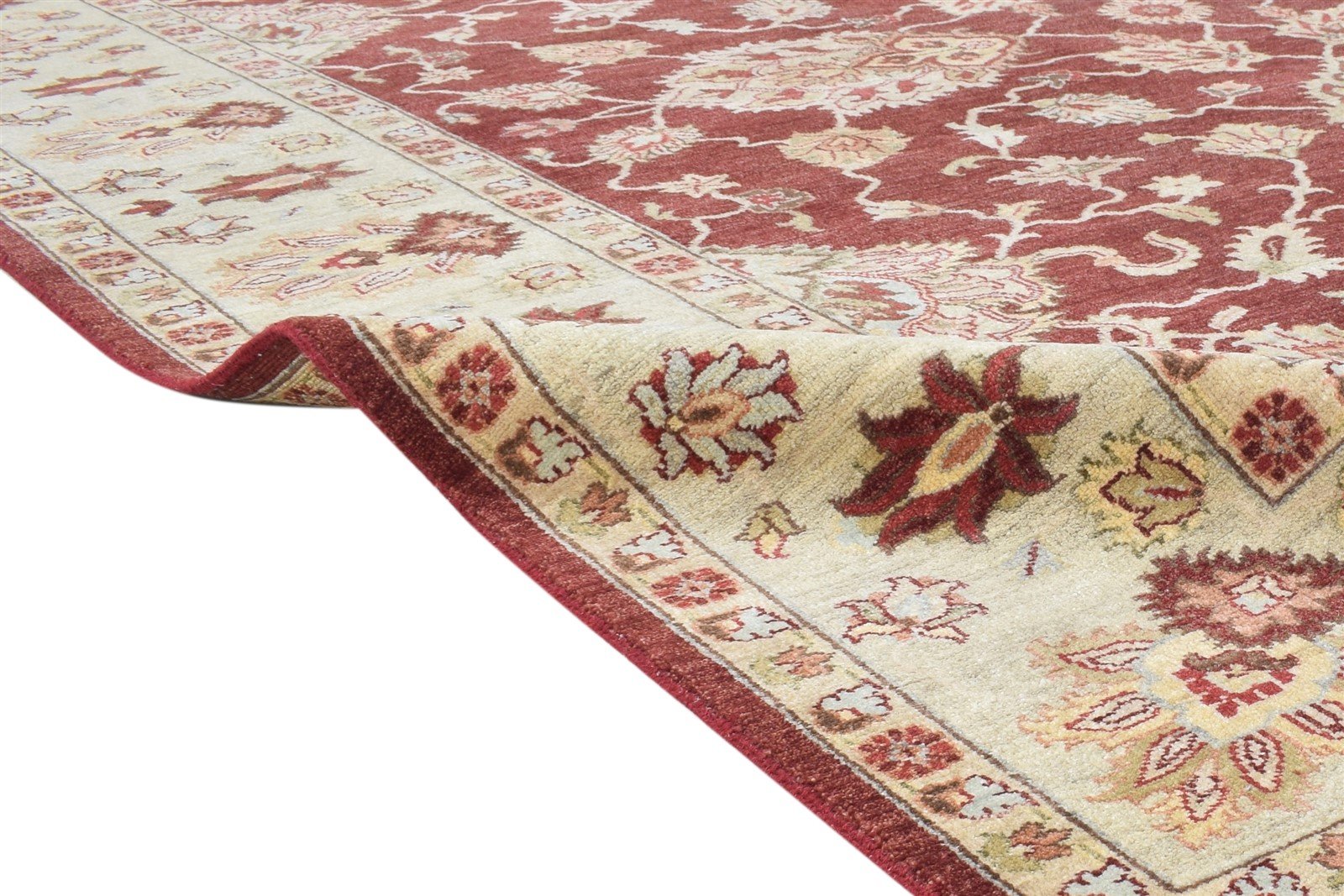 Hand Knotted Red Wool Rug 8' X 10' Persian Kashan Oriental Large Carpet 7864619401365