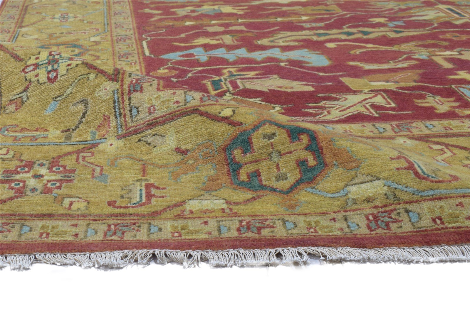 Hand Knotted Red Wool Rug 8' X 10' Persian Mughal Oriental Large Carpet 7864192630933
