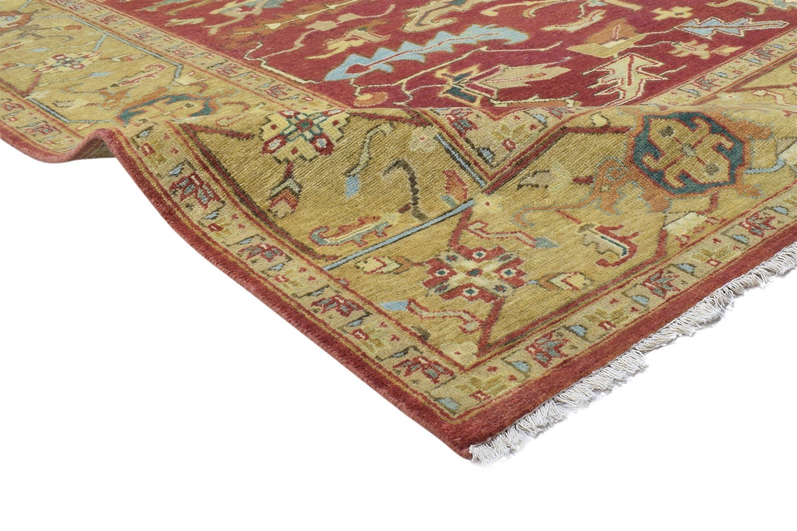 Hand Knotted Red Wool Rug 8' X 10' Persian Mughal Oriental Large Carpet 7864192630933