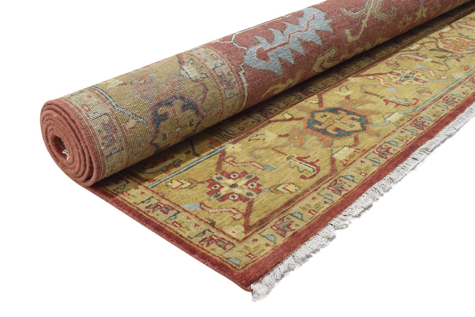 Hand Knotted Red Wool Rug 8' X 10' Persian Mughal Oriental Large Carpet 7864192630933