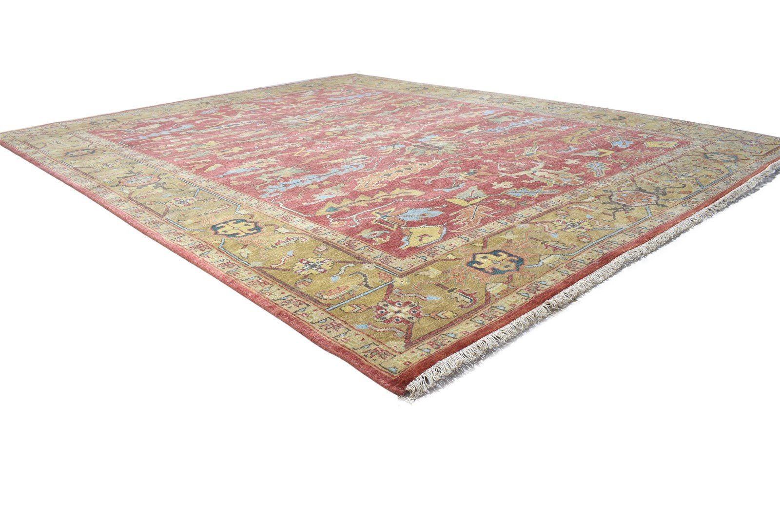 Hand Knotted Red Wool Rug 8' X 10' Persian Serapi Oriental Large Carpet 7864193319061