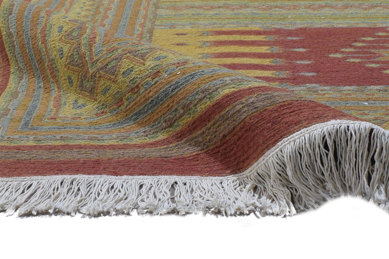Hand Knotted Red Wool Rug 8' X 10' Persian Southwestern Tribal Large Carpet 7864912117909