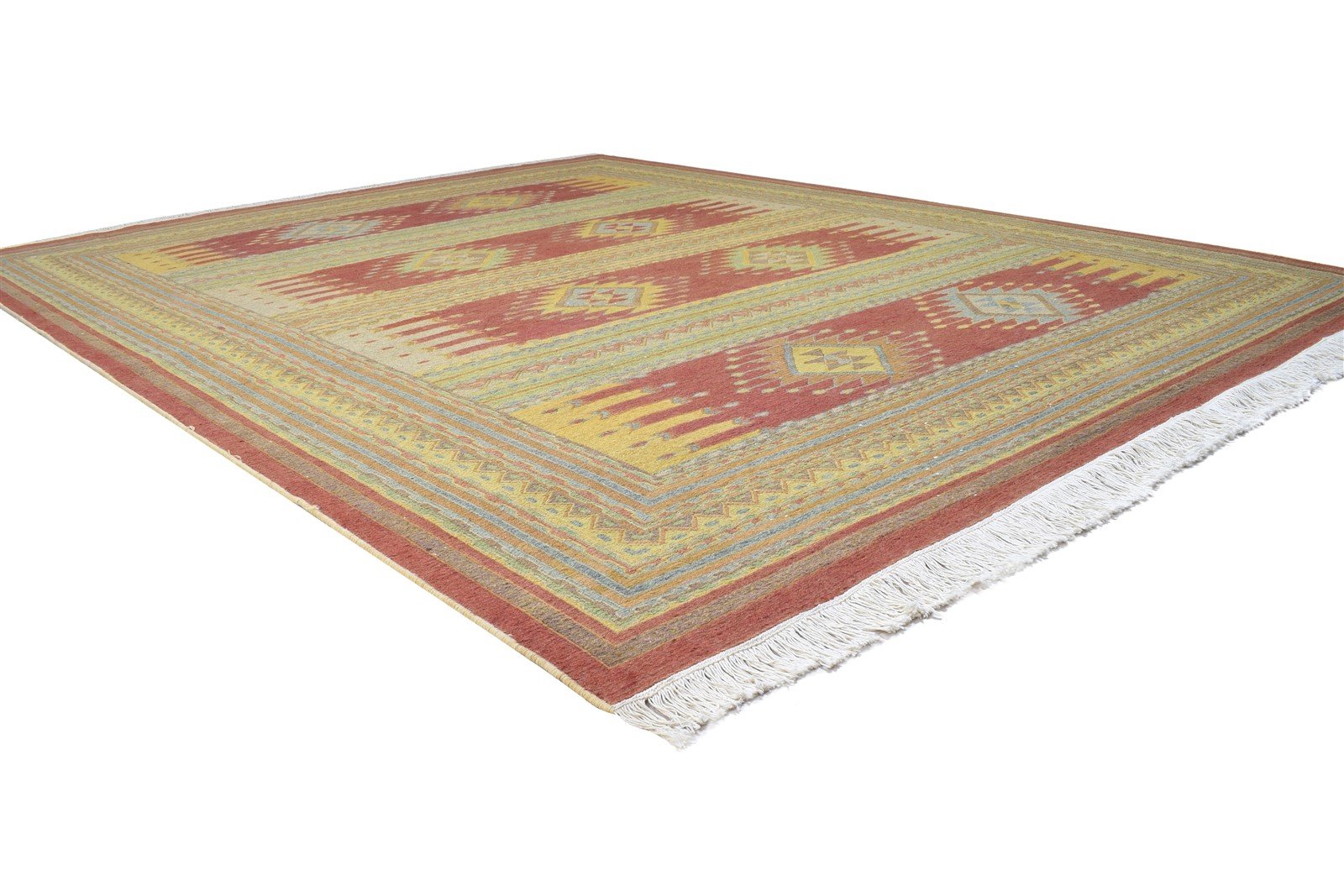 Hand Knotted Red Wool Rug 8' X 10' Persian Southwestern Tribal Large Carpet 7864912117909