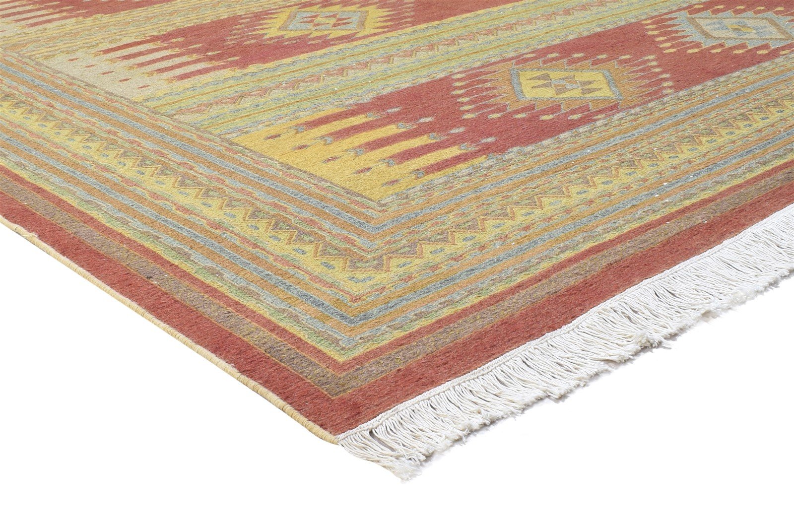 Hand Knotted Red Wool Rug 8' X 10' Persian Southwestern Tribal Large Carpet 7864912117909